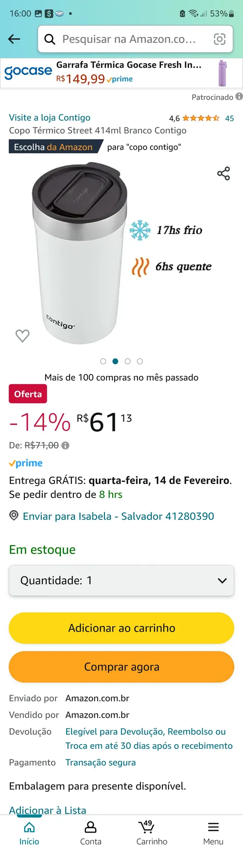 Imagem na descrição da promoção