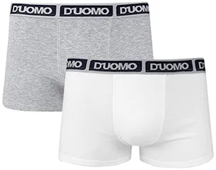 Kit 2 Cuecas Boxer Duomo Masculino, Branco/Marinho