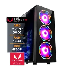 PC Gamer Deutel, AMD Ryzen 5 5600G, 16GB DDR4 2400mhz, Radeon Vega 7 Integrado, SSD 480GB, Windows 1