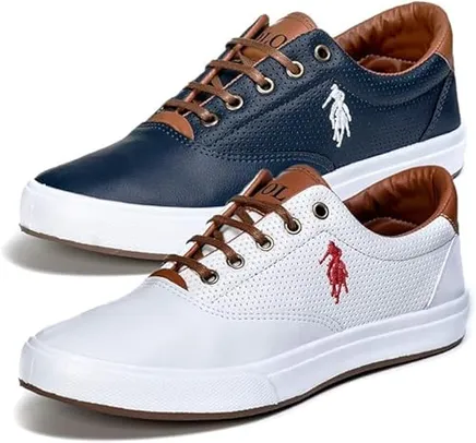 Kit 2 Tenis Masculino Polo Casual Sapatenis Dia a Dia