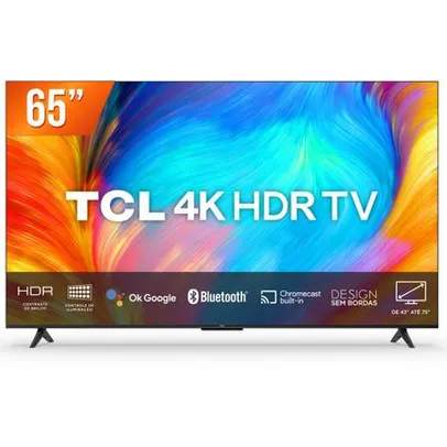 Smart TV LED 65" Google TV Ultra HD 4K TCL 65P635 Comando de Voz HDR10 3 HDMI 1 USB Wi-Fi Bluetooth