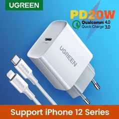 [Primeira Compra] CARREGADOR UGREEN + CABO LIGH 20W R$51