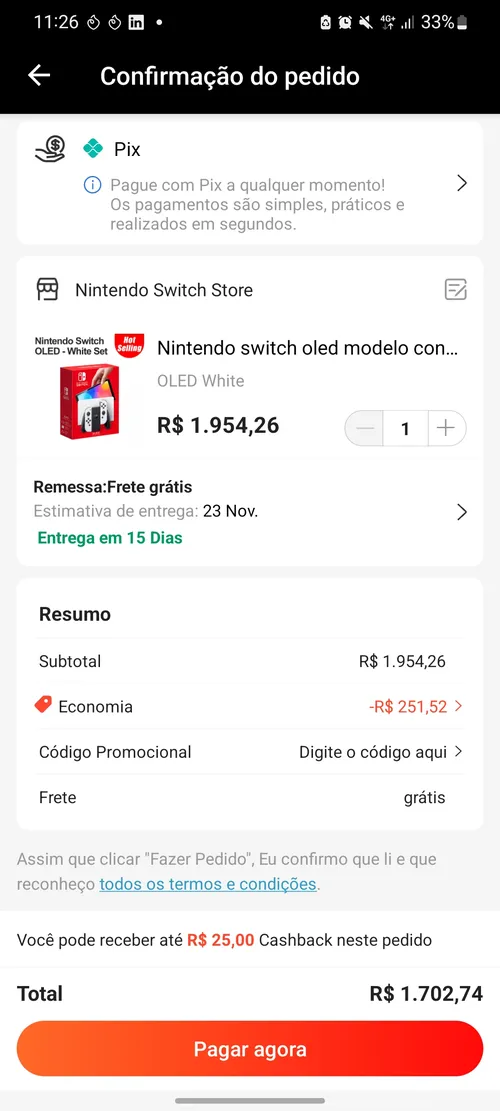 Imagem na descrição da promoção