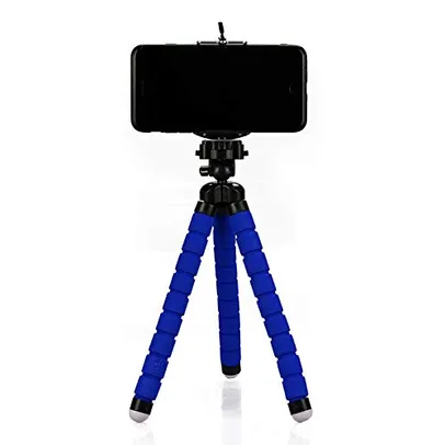 Mini Tripé Flexível para Celular 24cm - Azul