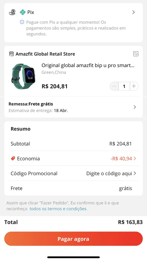 Imagem na descrição da promoção