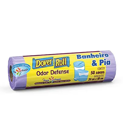 Dover-Roll Odor Defense Banheiro & Pia Lilás, Rolo com 50 Sacos para Lixo Pure Fresh