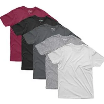 Kit 05 Camisetas Lisas 100% Algodão Premium | R$ 118