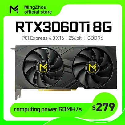 Placa de Vídeo Mingzhuo RTX 3060 Ti 8GB