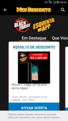 [CLUBE EXTRA - Loja Física] Iphone 7 128GB Jet Black - R$2699