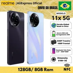 [Do Brasil] Smartphone Realme 11X 5G 128GB ROM / 8GB RAM