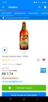 (Cliente Ouro + Cashback R$4,74) Cerveja Colorado Appia - 600ml R$7,74
