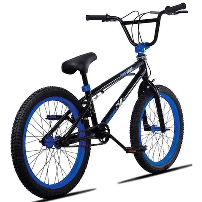 Bicicleta BMX PRO X Freelight Aro 20 Freio U-Brake com Rotor K7 Cog 9 Preto/Azul