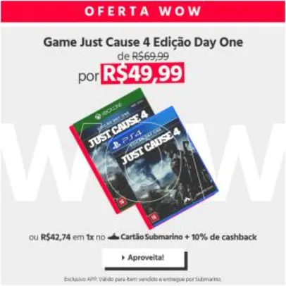Just Cause 4 [PS4] [XBOX] Oferta WOW