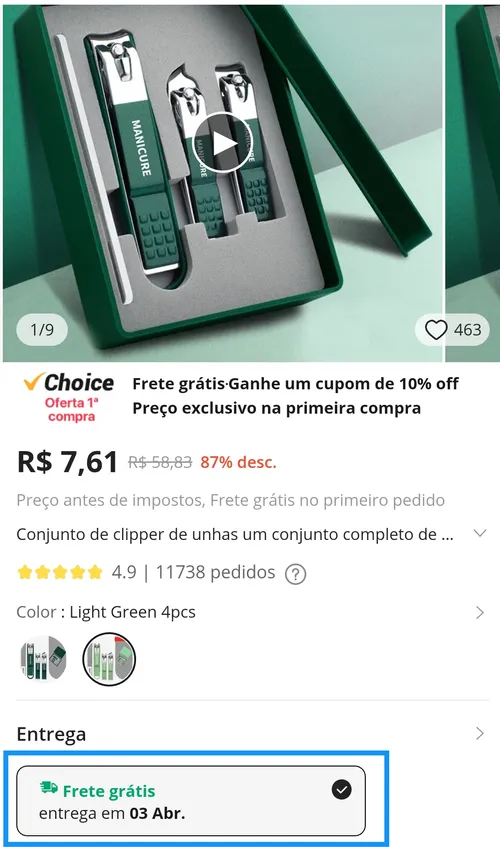 Imagem na descrição da promoção