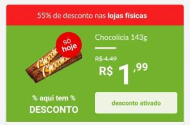 (APP Retirar na loja)Biscoito Recheado Chocolicia Chocolate Nabisco - 143g