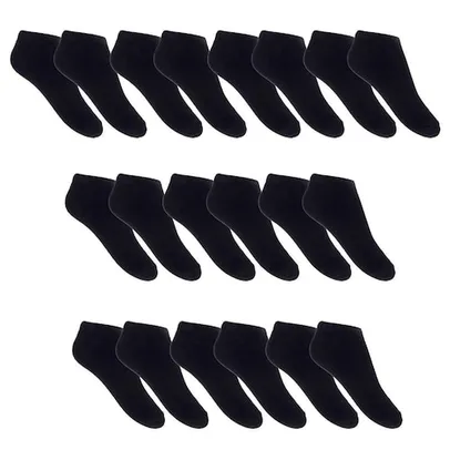 Meia Masculina Kit 10 Pares Cano médio Preto Sport Algodão