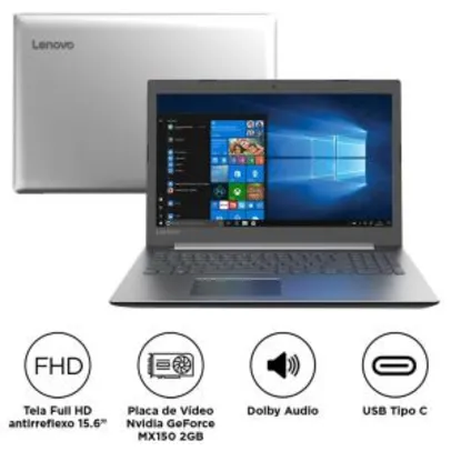 Notebook Lenovo Core i5-8250U 8GB 1TB Placa de Vídeo 2GB Tela 15.6” Windows 10 Ideapad 330 - R$2816