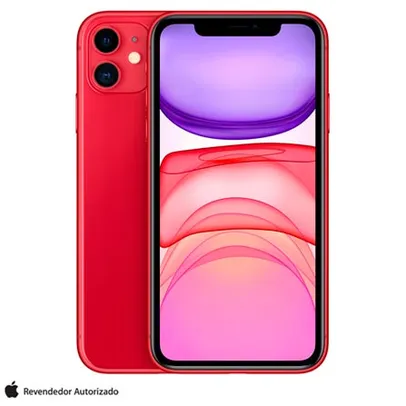 iPhone 11 Apple (64GB) Vermelho, Tela de 6,1", 4G e Câmera de 12 MP