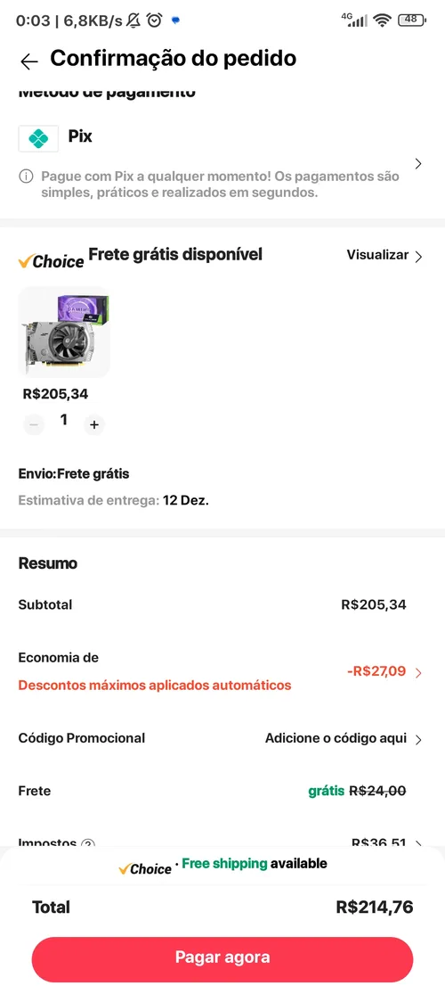 Imagem na descrição da promoção