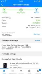 iPhone XR Apple 64GB Preto 6,1” 12MP iOS R$3.207