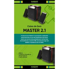 Caixa de Som Sound Master 2.1 Maxprint