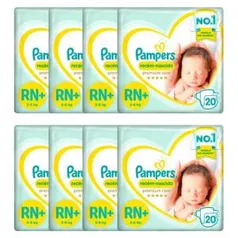 Fraldas Pampers Recém-Nascido Premium Care RN+ 160Un