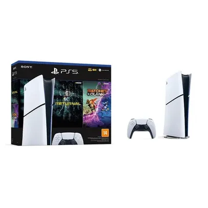 (Prime) Console PlayStation 5 Slim, Edição Digital, Branco + 2 Jogos - 1000038914