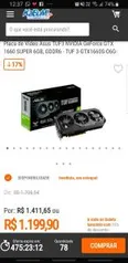 Placa de Vídeo Asus TUF3 GTX 1660 SUPER | R$1200