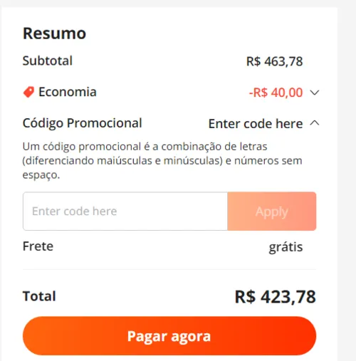 Imagem na descrição da promoção