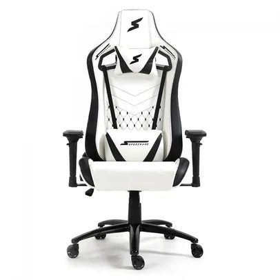 Cadeira Gamer SuperFrame Cleric, Reclinável, 4D, Suporta até 180KG, Branco e Preto