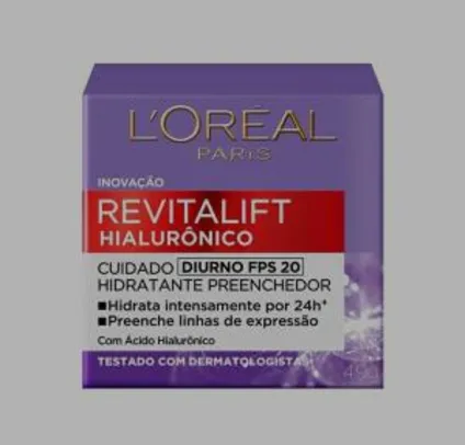 Creme Revitalift Hialurônico Diurno FPS 20 L'Oréal Paris | R$ 26