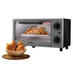 Forno Elétrico Britânia 6 Litros com Timer e Controle de Temperatura - Prata/Preto - R$72