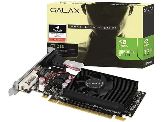 Placa de vídeo GT210 Galax 1GB DDR3 | R$209