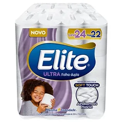 [Prime Day] Papel Higiênico Elite Dualette Folha Dupla Ultra, 24 rolos, Branco