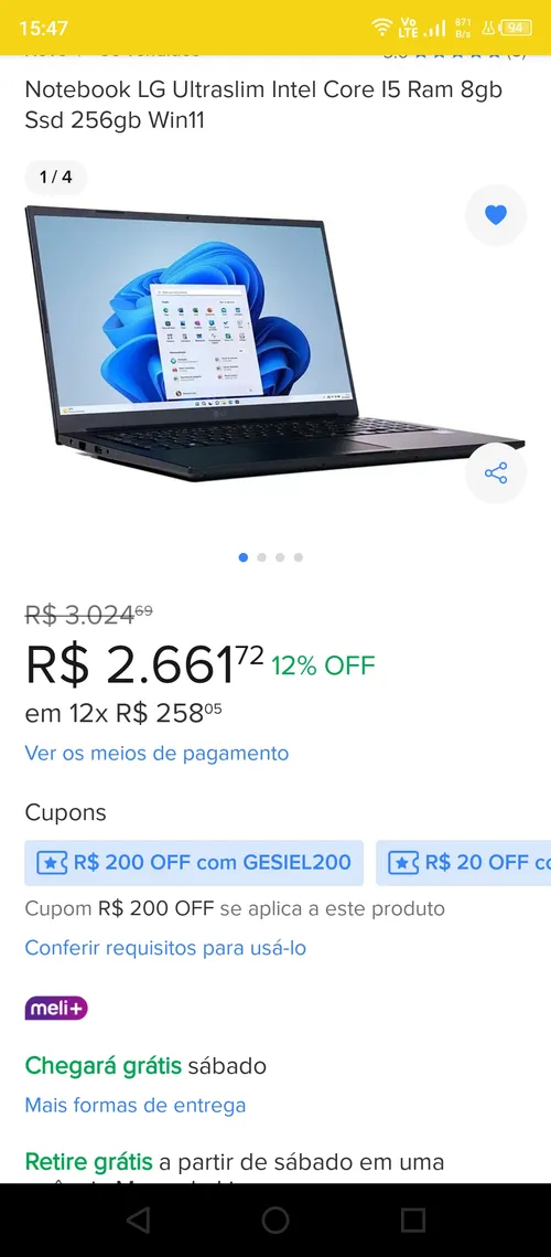 Imagem na descrição da promoção