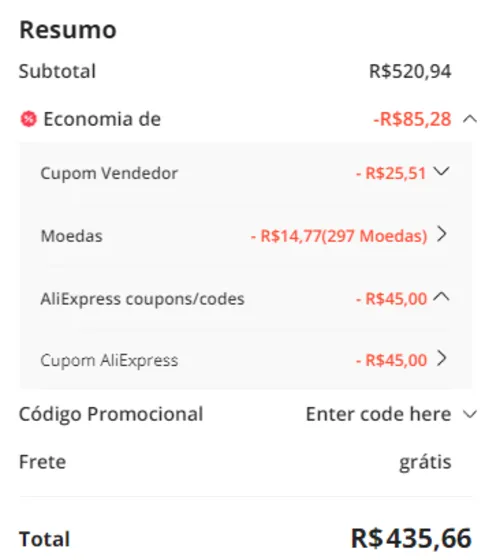 Imagem na descrição da promoção