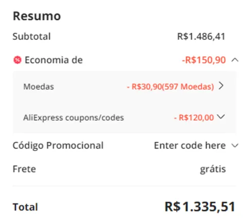 Imagem na descrição da promoção