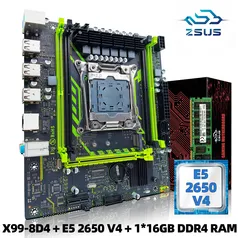 [Imposto Incluso/GPay] Kit Xeon E5 2650 V4 + ZSUS-X99-8D4 + 1x16GB Memória RAM 2133MHz, NVME M.2 SATA