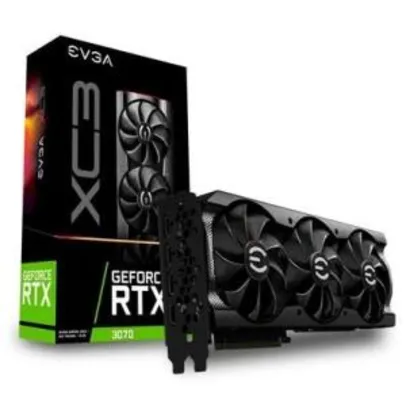 Placa de Vídeo EVGA NVIDIA GeForce RTX 3070 XC3 Black Gaming, 8GB, GDDR6 | R$ 4.639