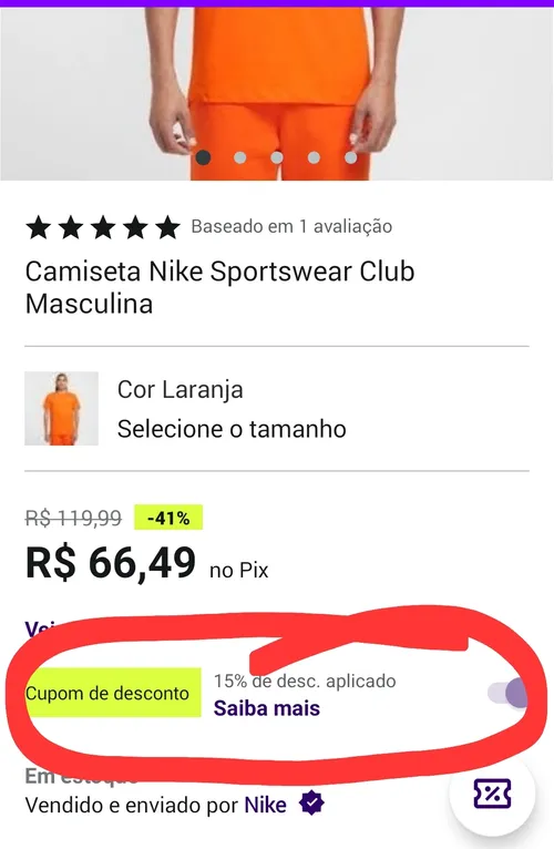 Imagem na descrição da promoção