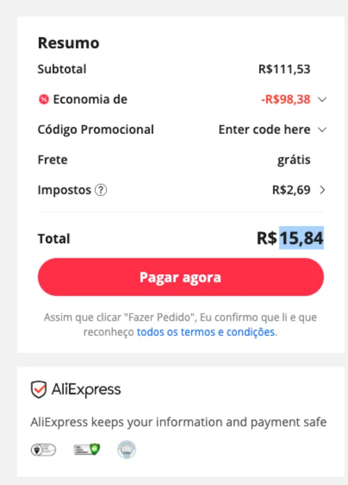 Imagem na descrição da promoção