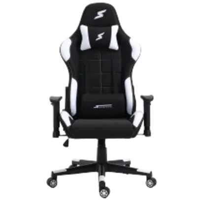 Cadeira Gamer SuperFrame Speed, Reclinável, Tecido, Preto e Branco