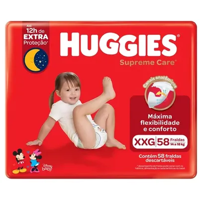 Fralda Huggies Supreme Care XXG Pacote 58 Unidades