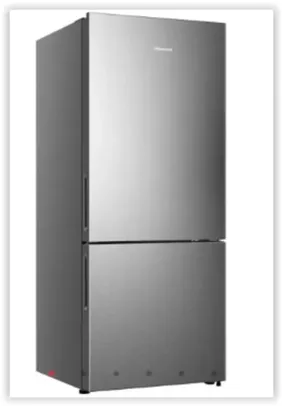 Geladeira Hisense Botton RB-52W Frost Free com Tecnologia Inverter, Portas Reversíveis e Painel Touch 397 L - Inox Look