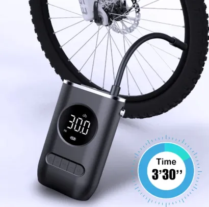 Bomba de ar portátil para Carro, moto, bike, bola com Led e bateria 4000mAh. Até 150psi