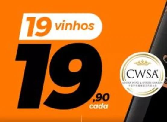 Black Week Evino - 19 vinhos por R$19,90 cada