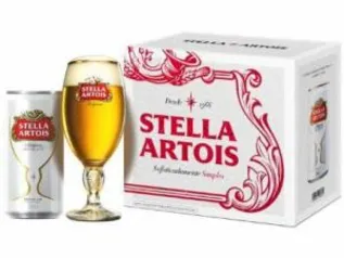 kit cerveja stella artois american standard lager - 269ml cada 8 unidades com 1 taça