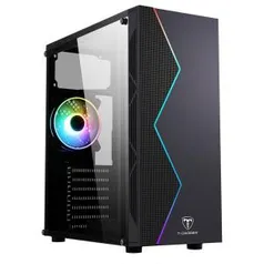 Gabinete Gamer T-Dagger P03B, Mid Tower, RGB, Black, ATX, Sem Fonte, Sem Fan, TGC-P03B | R$ 170