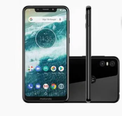 Smartphone Motorola One 64GB Dual Chip Android Oreo 8.1 Tela 5.9" 2.0 GHz Octa-Core Qualcomm 4G Câmera 13 + 2MP (Dual Traseira) - Preto
