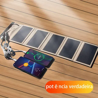 Painel solar dobrável 5V 2USB à prova d'água 10W - Carregador de bateria solar